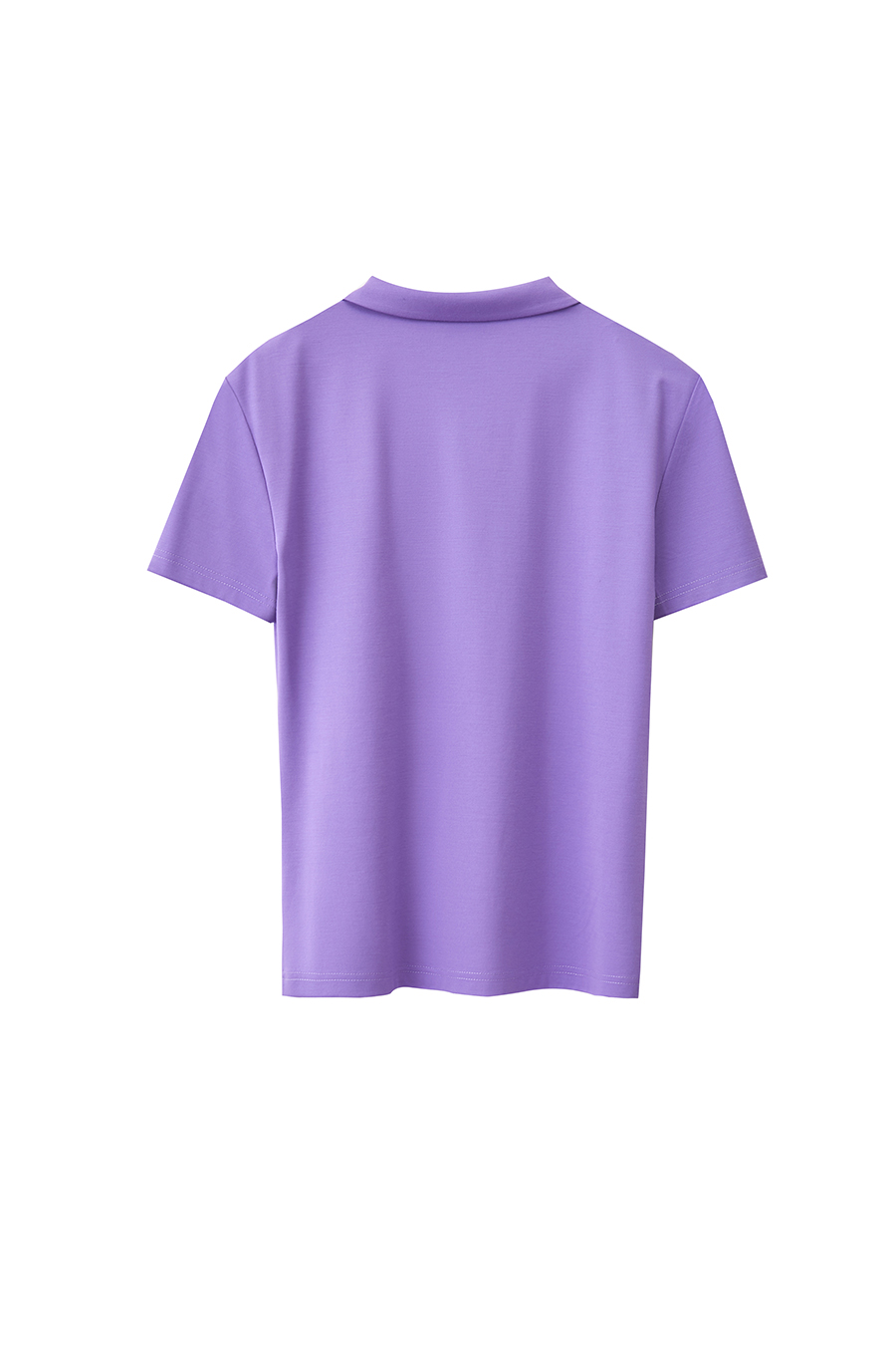 Contrast Button Lapel Short Sleeve T-shirt