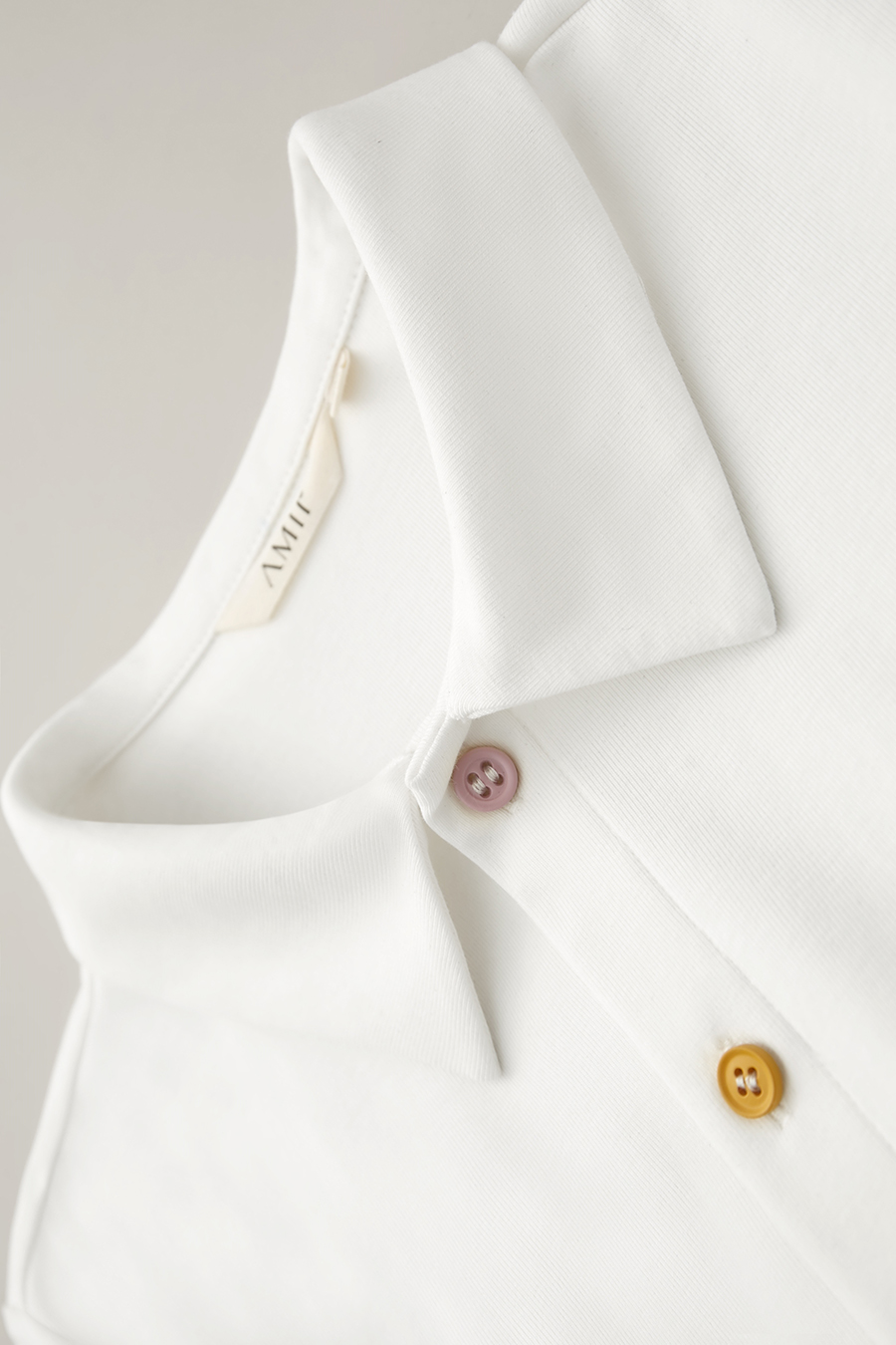 Contrast Button Lapel Short Sleeve T-shirt