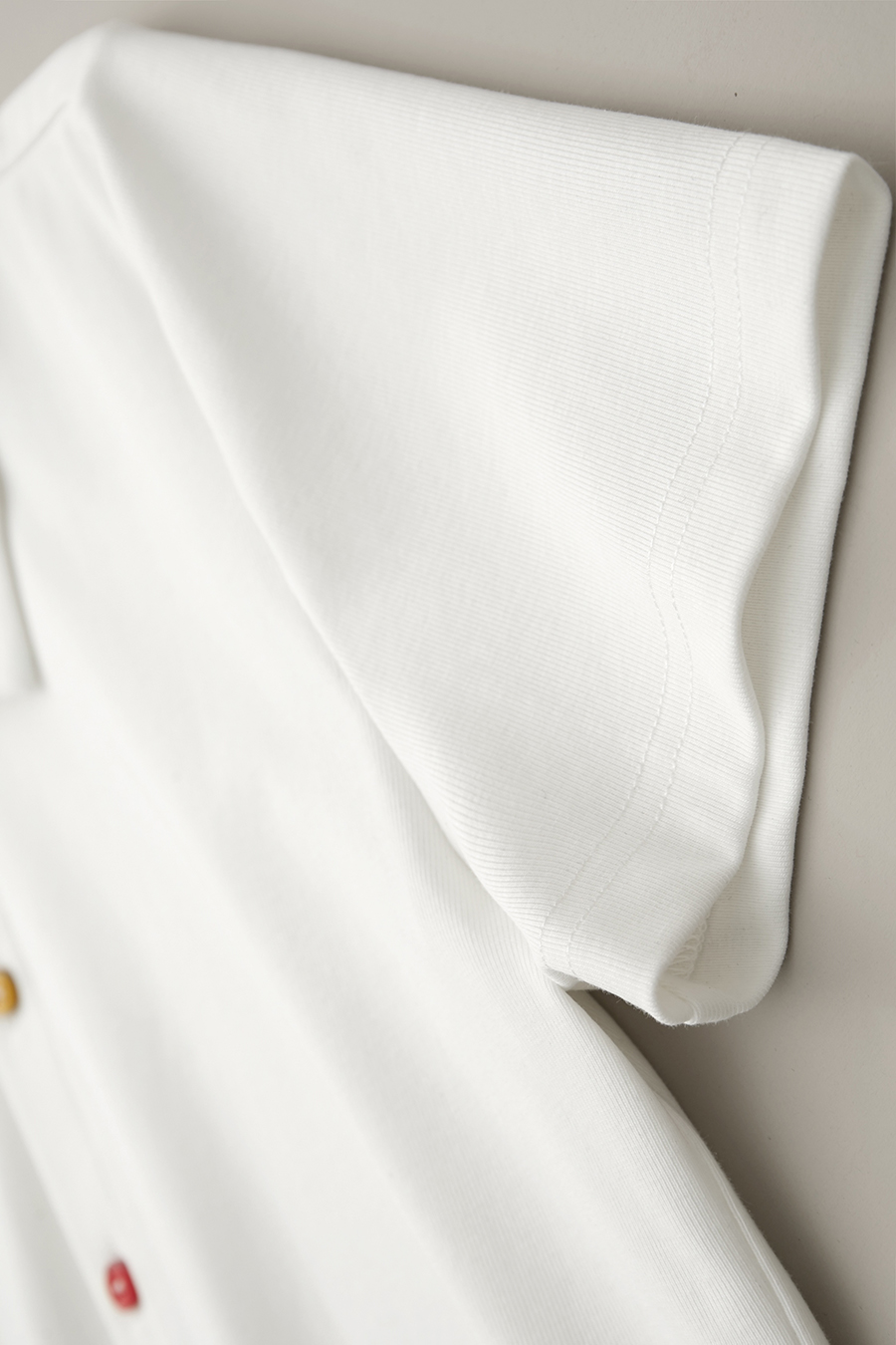 Contrast Button Lapel Short Sleeve T-shirt