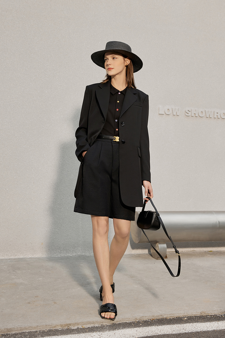 Contrast Button Lapel Short Sleeve T-shirt