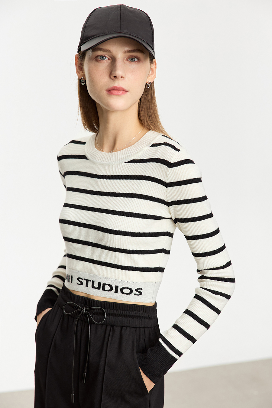 Slim Fit Striped Jacquard Sweater