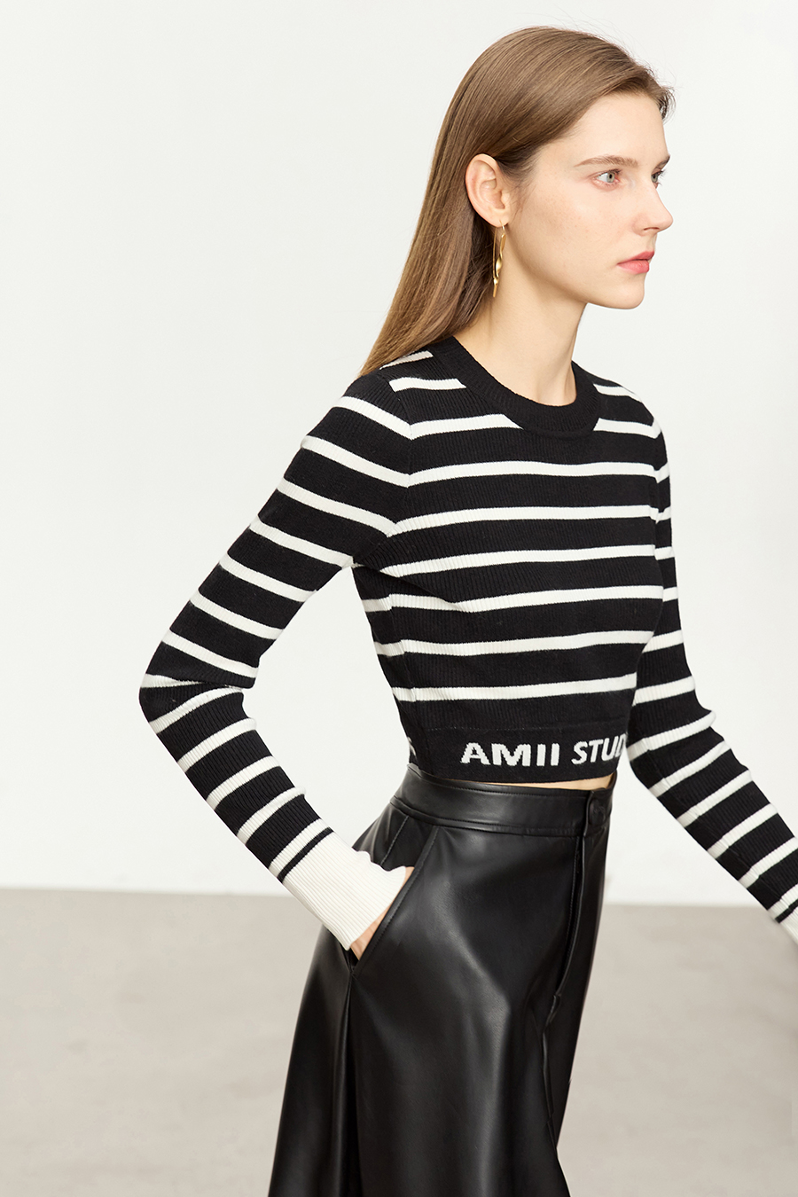 Slim Fit Striped Jacquard Sweater