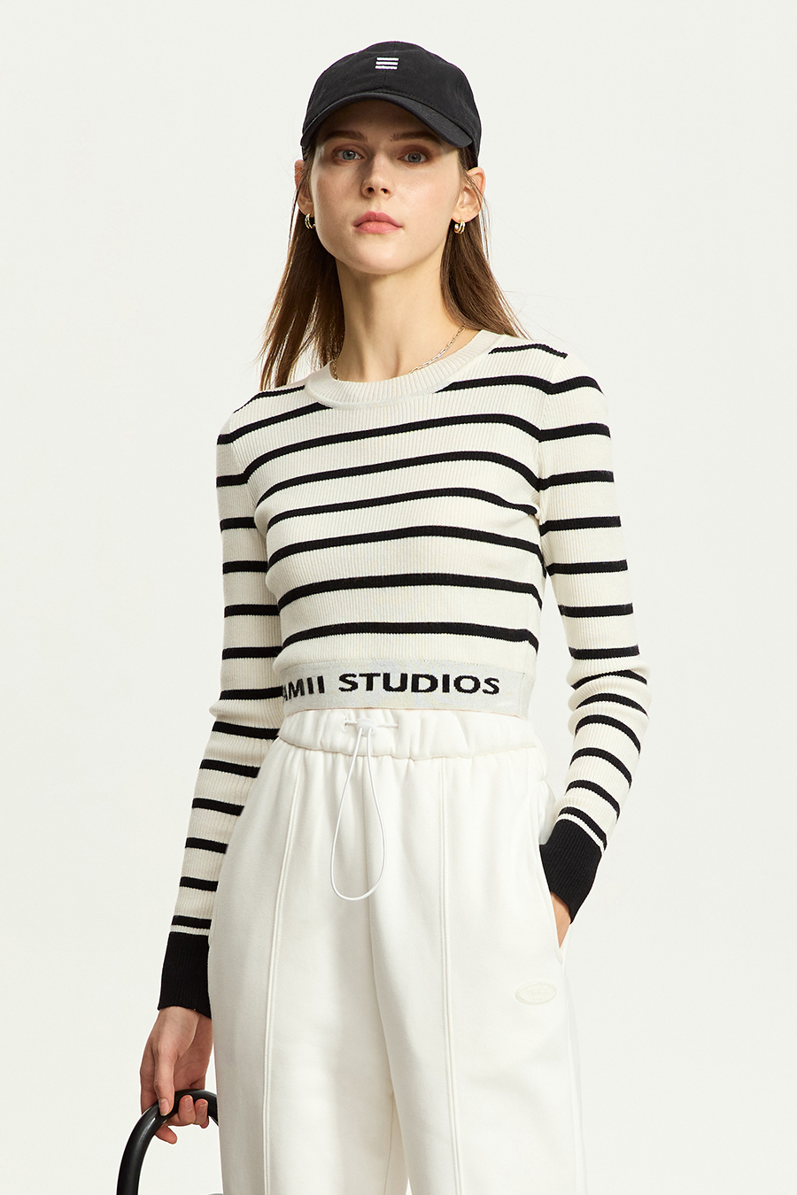 Slim Fit Striped Jacquard Sweater