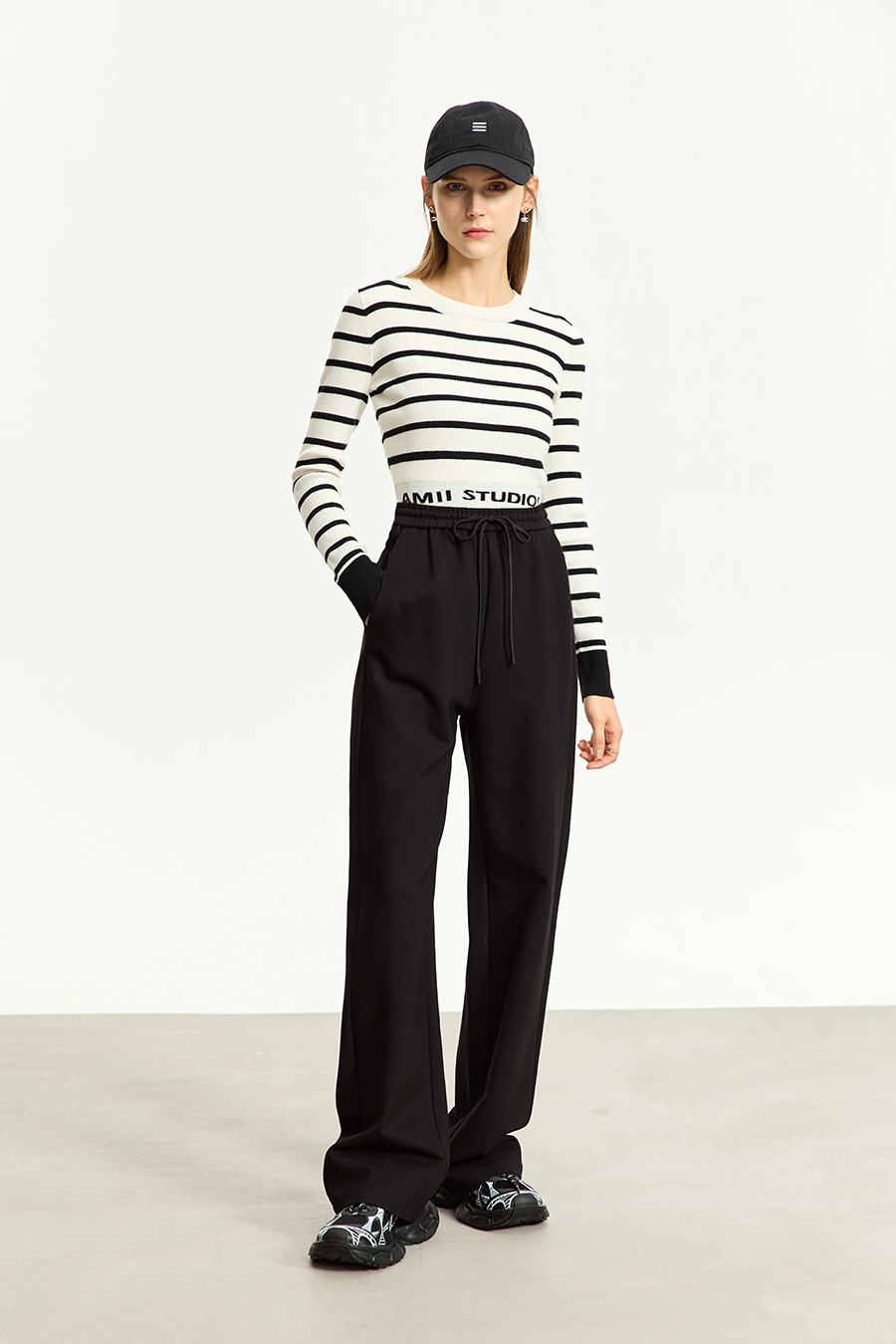 Slim Fit Striped Jacquard Sweater