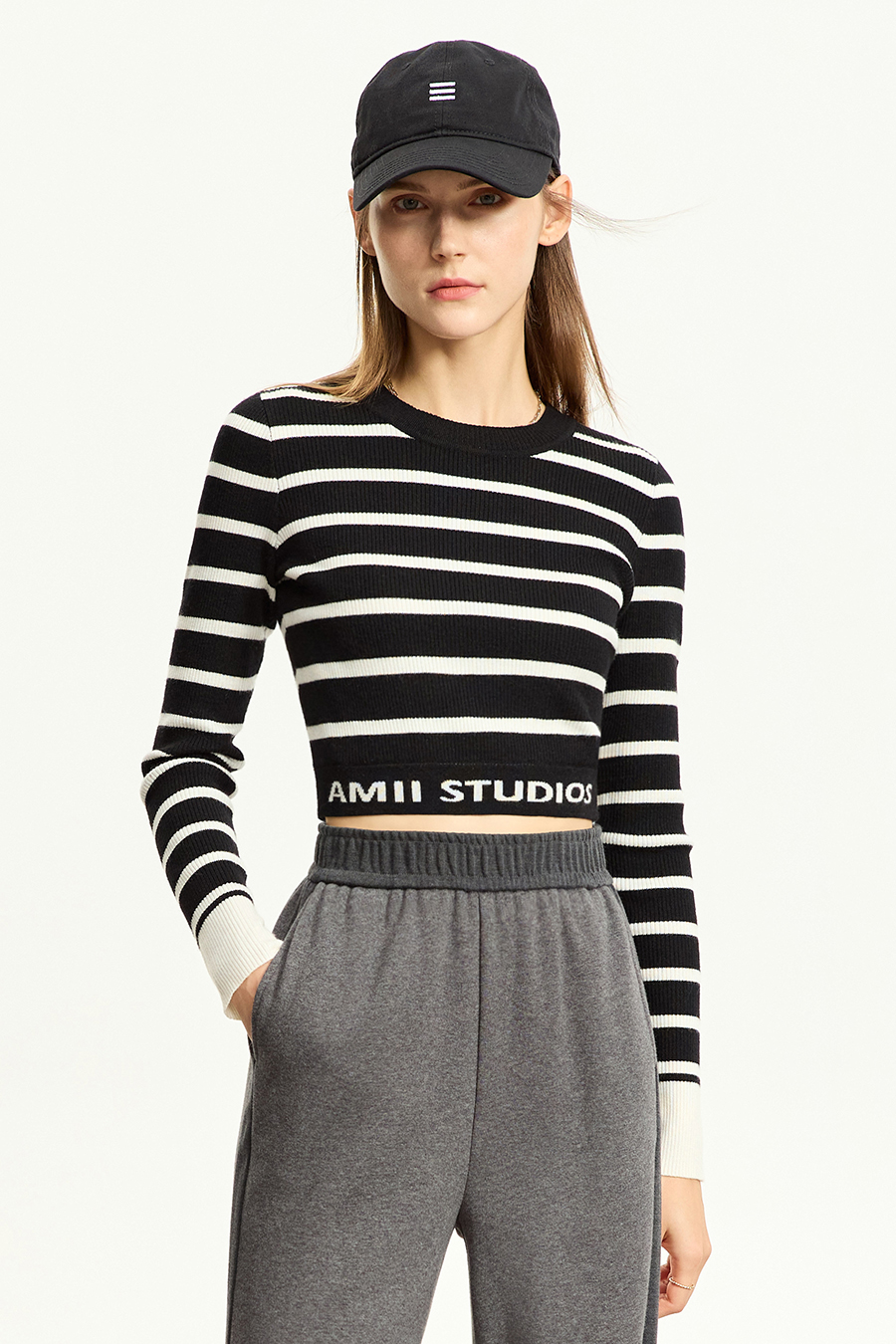 Slim Fit Striped Jacquard Sweater