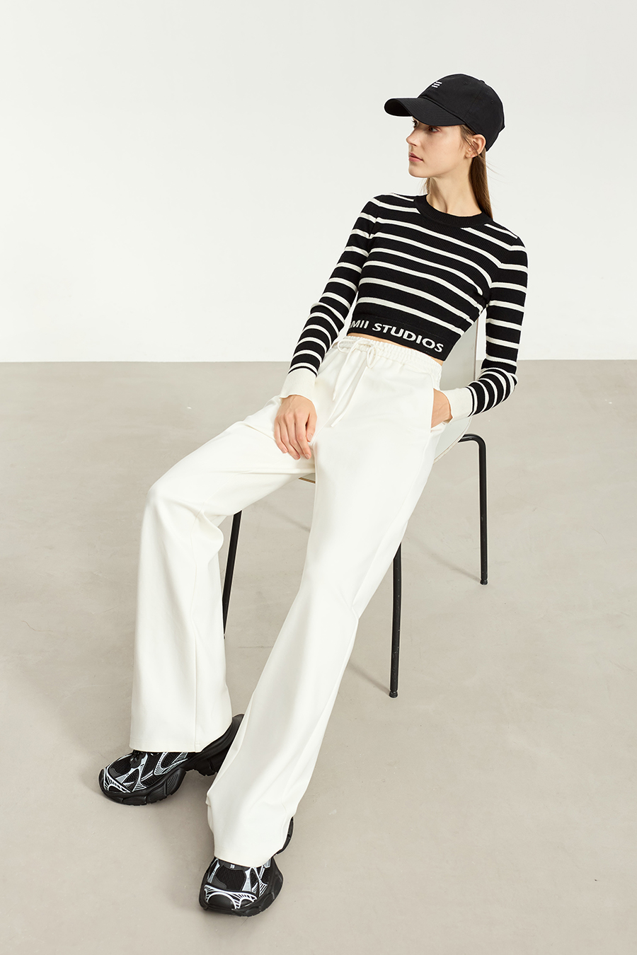 Slim Fit Striped Jacquard Sweater