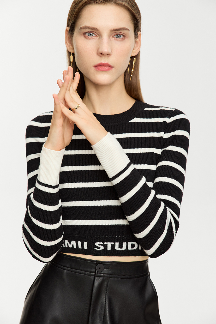 Slim Fit Striped Jacquard Sweater