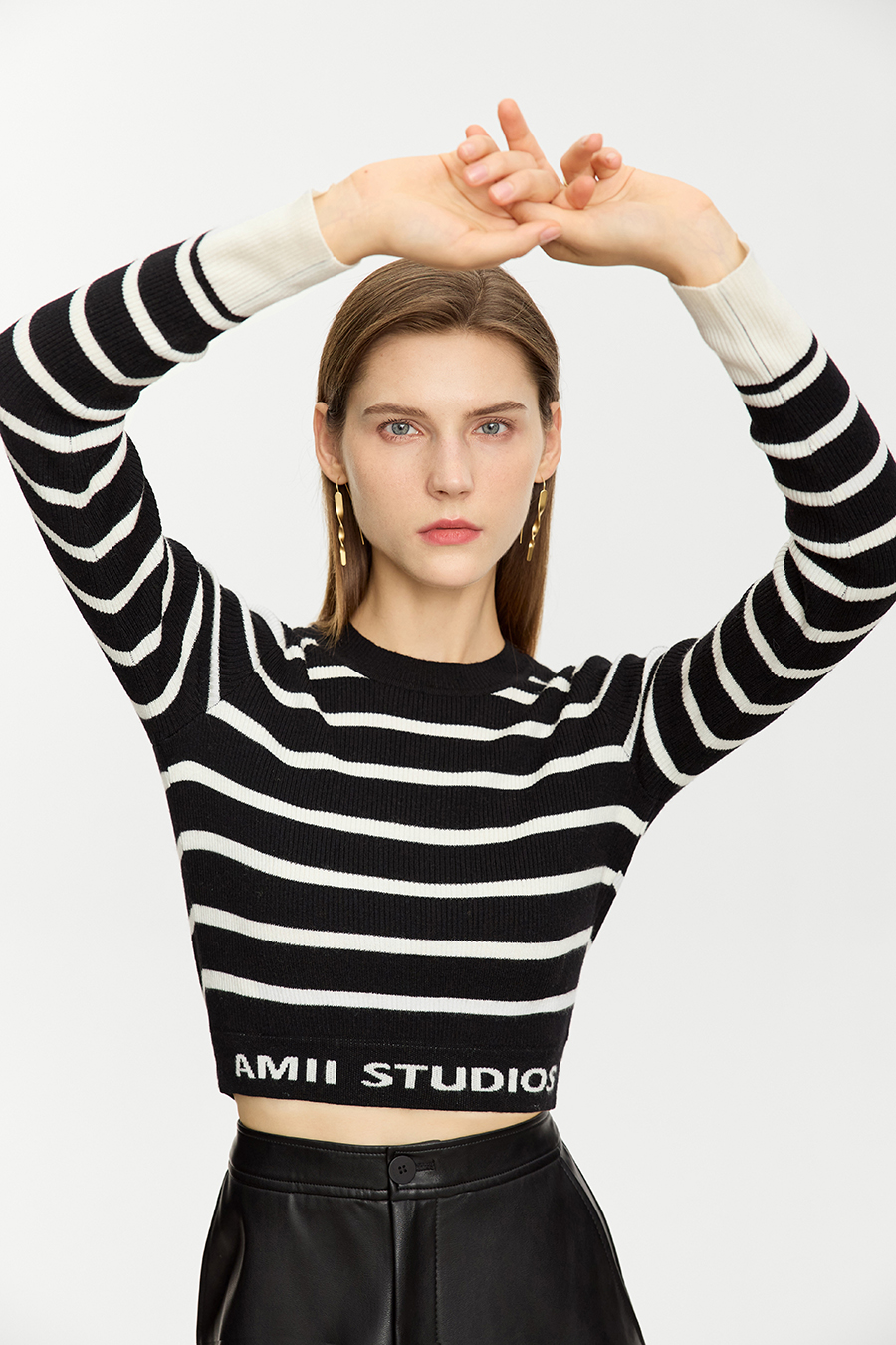 Slim Fit Striped Jacquard Sweater