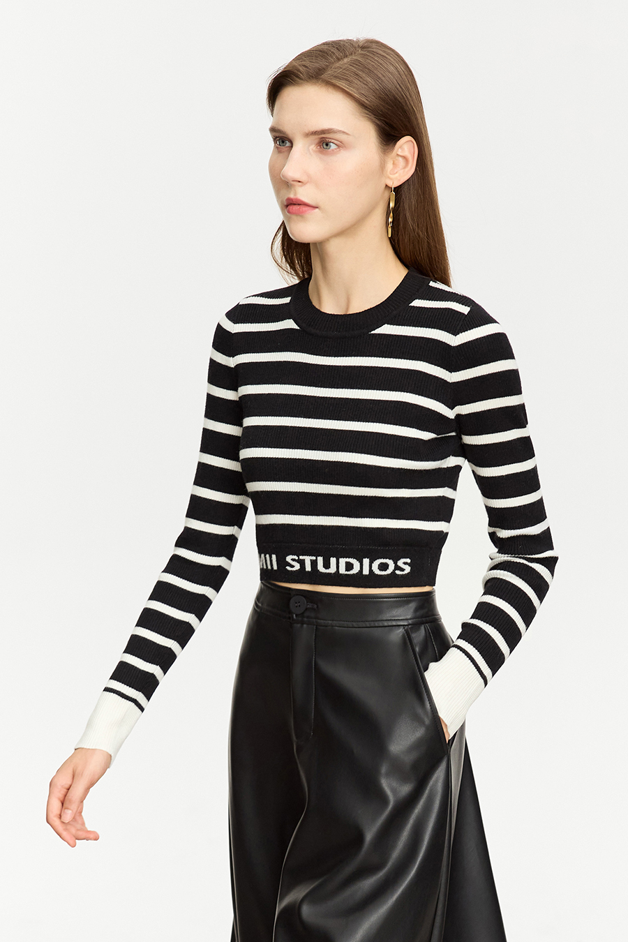 Slim Fit Striped Jacquard Sweater