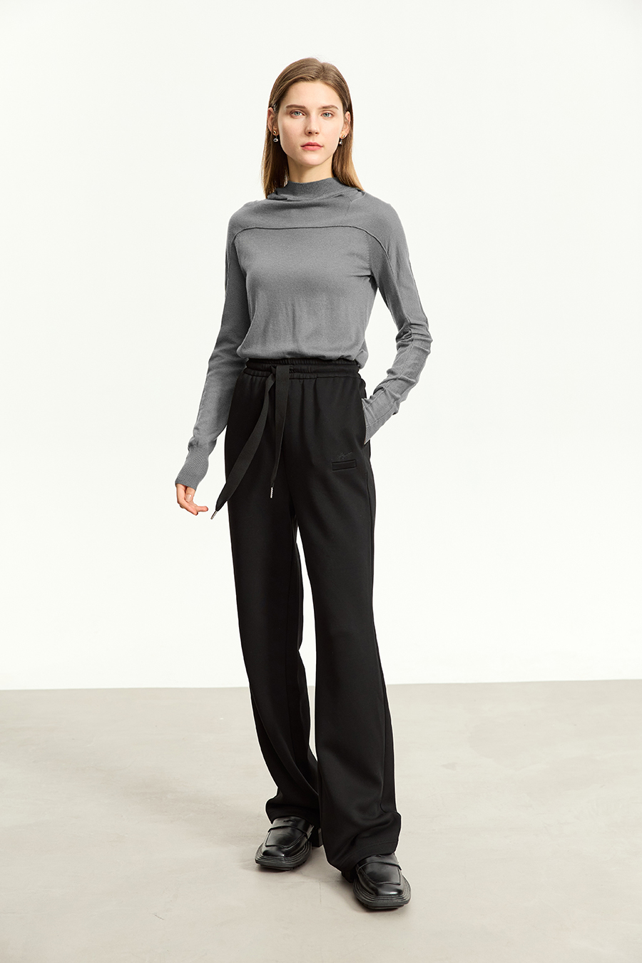 Wool Blend Hooded Sweater|AMII-AMII.com