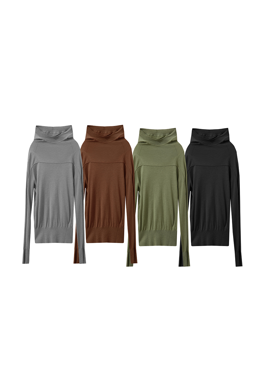 Wool Blend Hooded Sweater|AMII-AMII.com