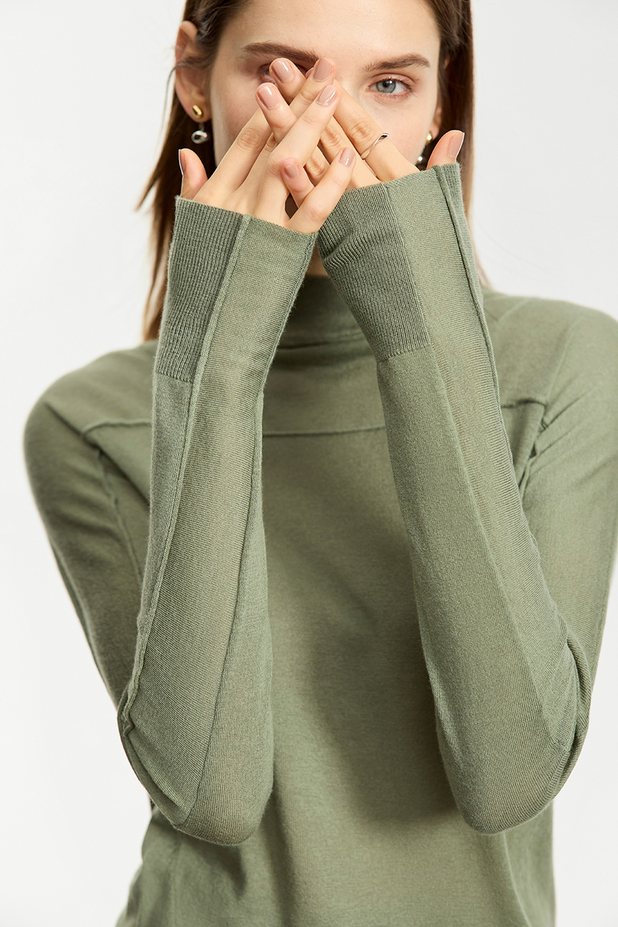 Wool Blend Hooded Sweater|AMII-AMII.com