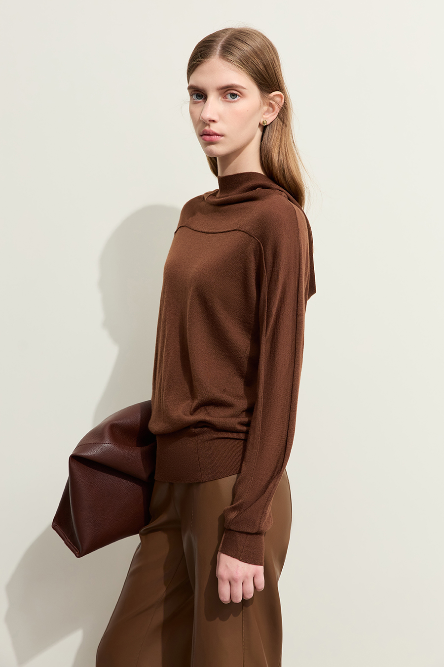 Wool Blend Hooded Sweater|AMII-AMII.com