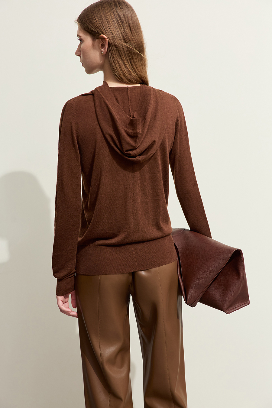 Wool Blend Hooded Sweater|AMII-AMII.com