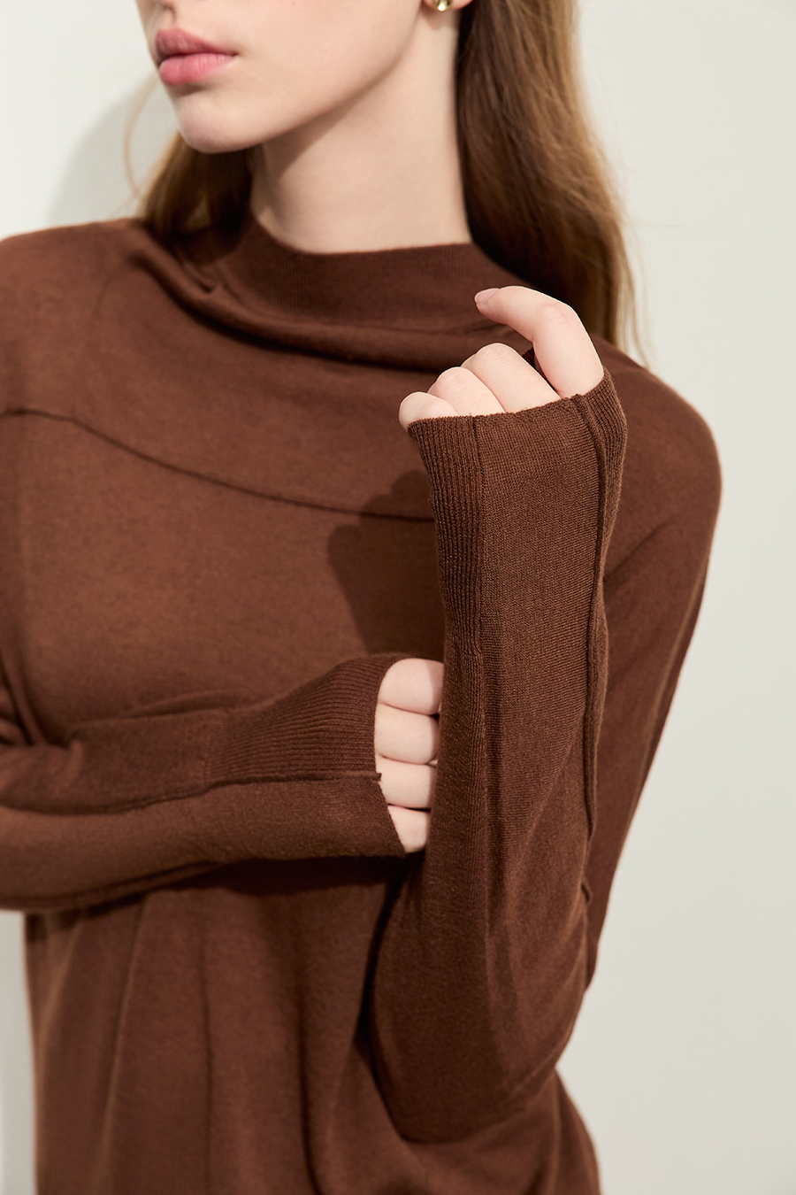 Wool Blend Hooded Sweater|AMII-AMII.com