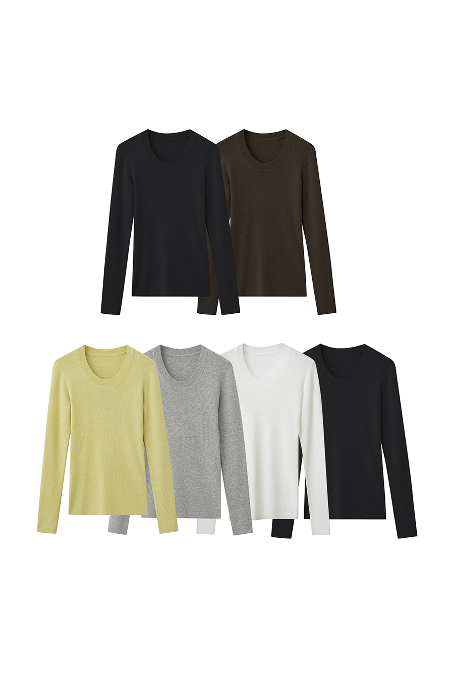 Slim Fit Versatile U-Neck Sweater|AMII-AMII.com