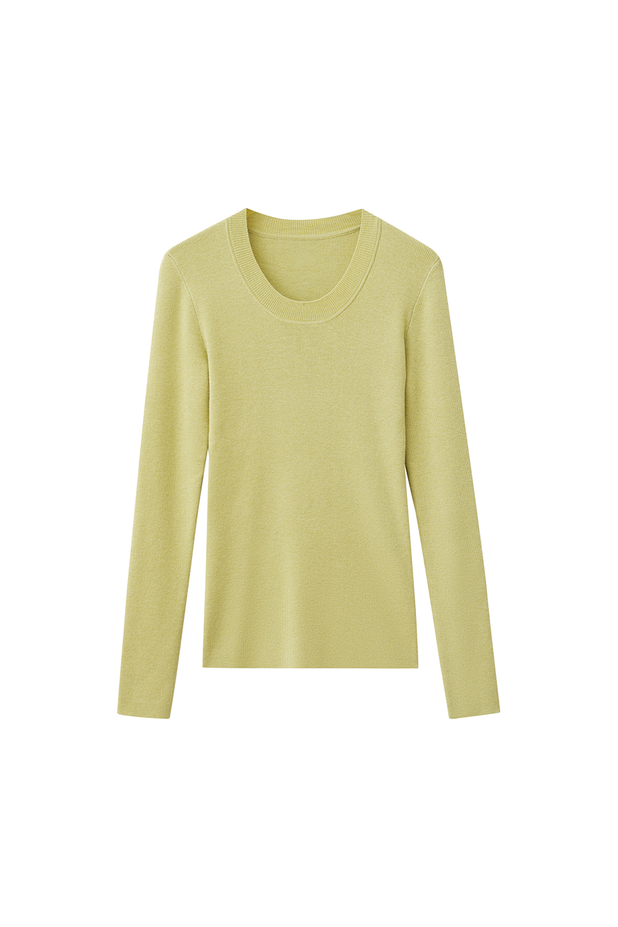 Slim Fit Versatile U-Neck Sweater|AMII-AMII.com