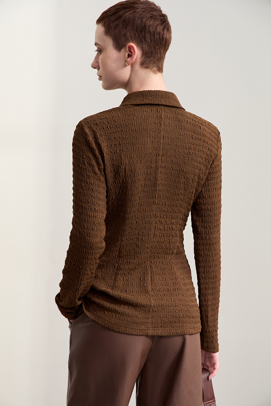 Textured Knitted Shirt|AMII-AMII.com