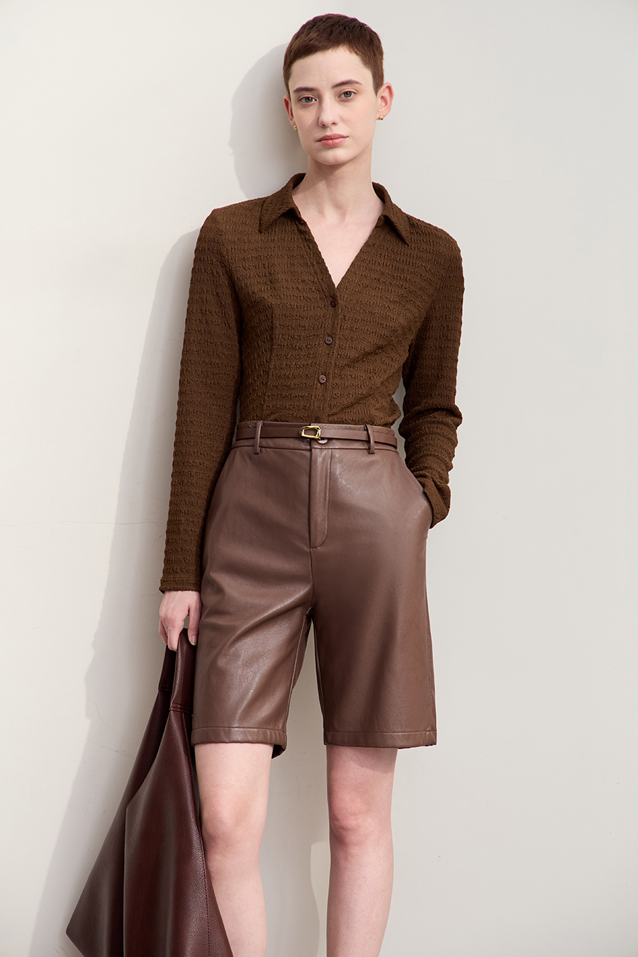 Textured Knitted Shirt|AMII-AMII.com