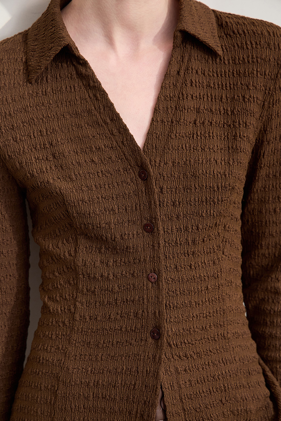 Textured Knitted Shirt|AMII-AMII.com