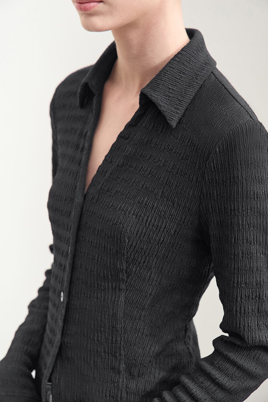 Textured Knitted Shirt|AMII-AMII.com