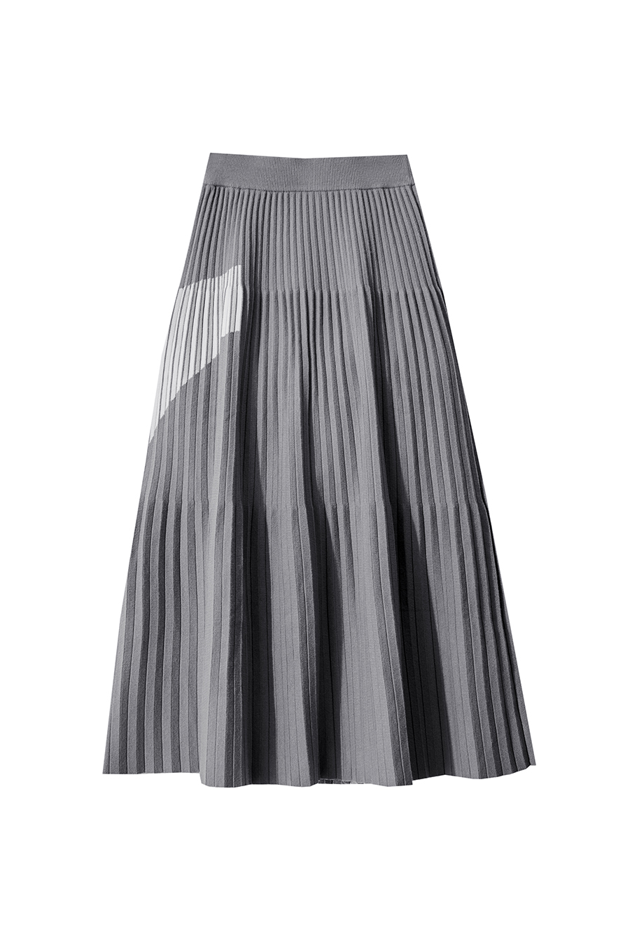 Color Block Pleated Midi Skirt|AMII-AMII.com
