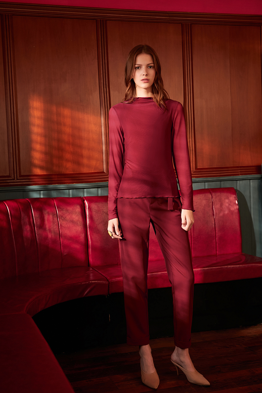 Slim Fit Sheer Mesh T - Shirt|AMII-AMII.com