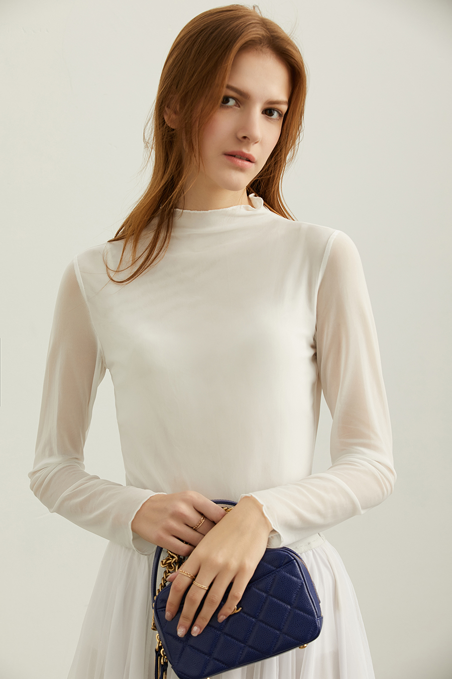 Slim Fit Sheer Mesh T - Shirt|AMII-AMII.com