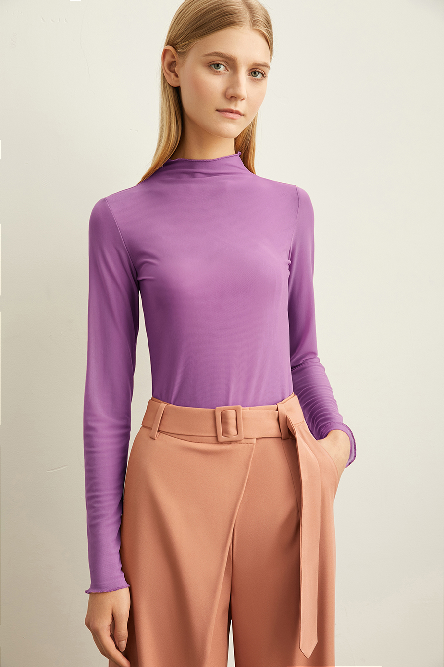 Slim Fit Sheer Mesh T - Shirt|AMII-AMII.com