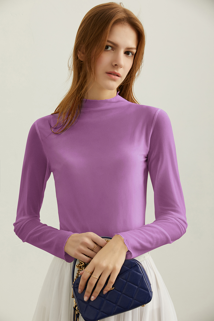 Slim Fit Sheer Mesh T - Shirt|AMII-AMII.com