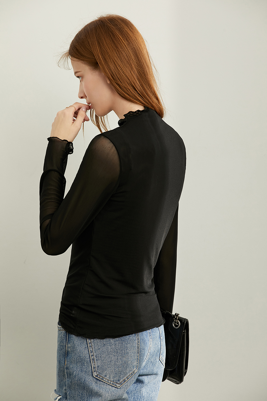 Slim Fit Sheer Mesh T - Shirt|AMII-AMII.com