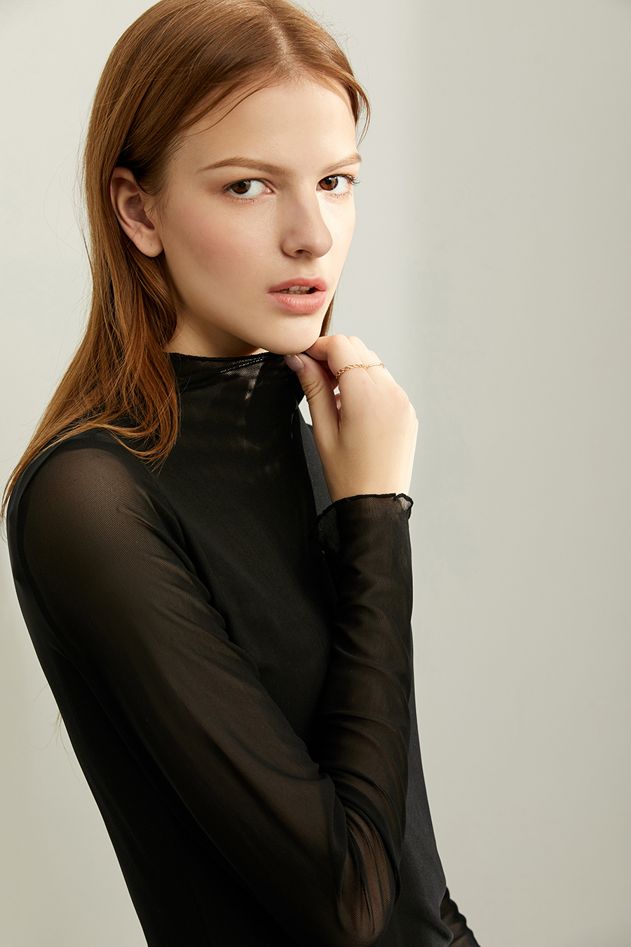 Slim Fit Sheer Mesh T - Shirt|AMII-AMII.com