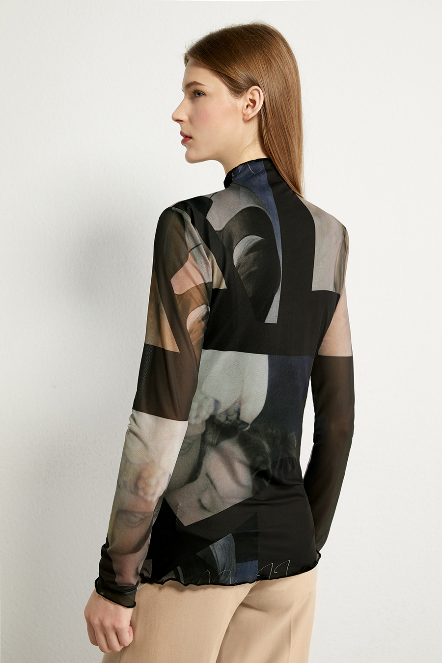 Slim Mesh Printed T - Shirt|AMII-AMII.com