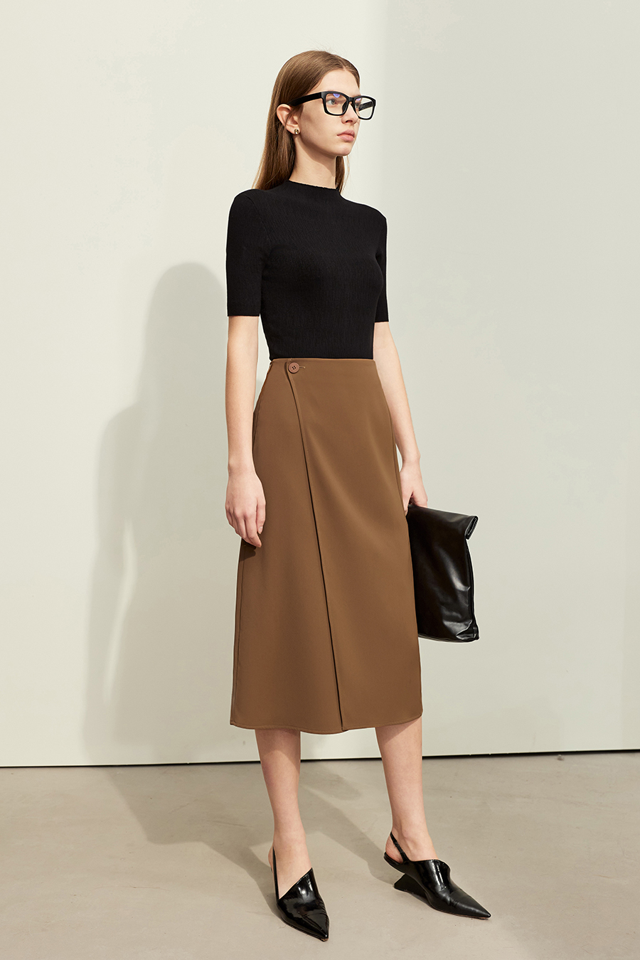 Asymmetric Design Midi Skirt|AMII-AMII.com
