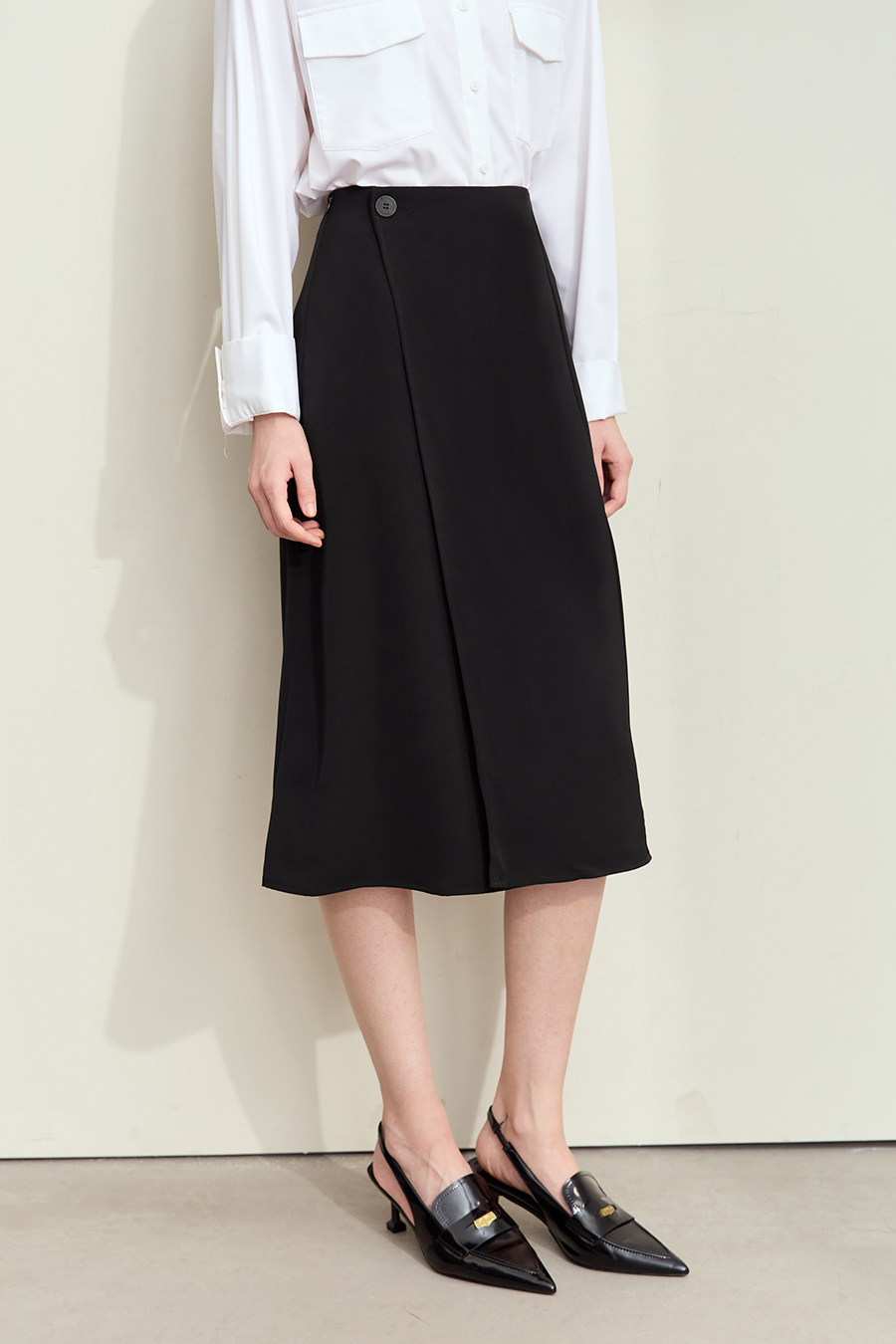 Asymmetric Design Midi Skirt|AMII-AMII.com