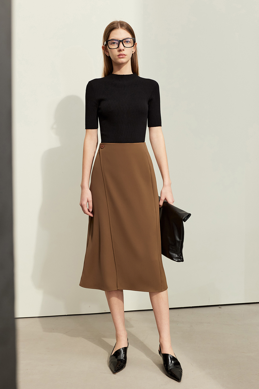 Asymmetric Design Midi Skirt|AMII-AMII.com