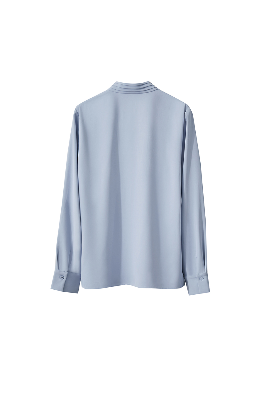 Pleated V-neck Tie Shirt