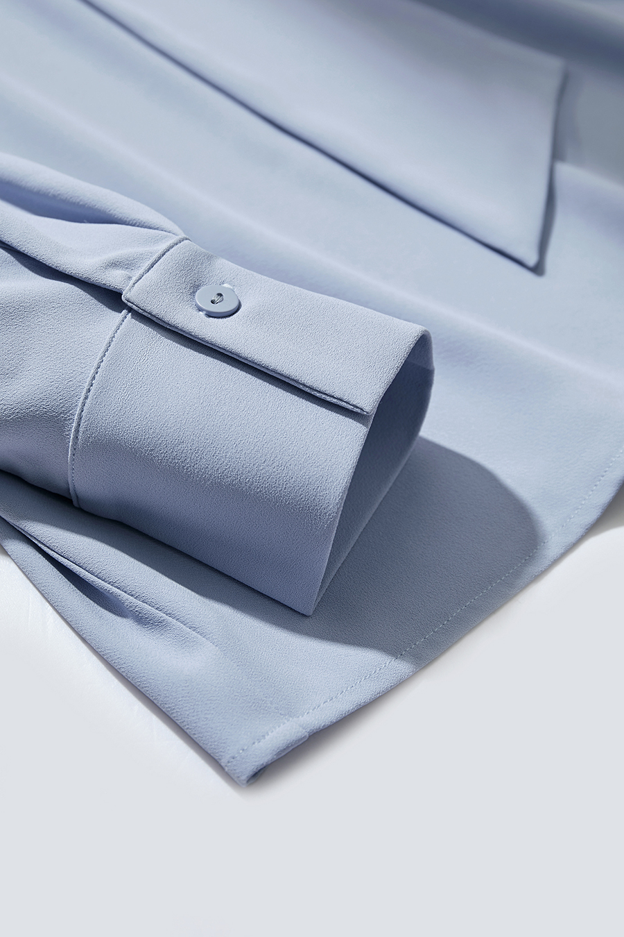 Pleated V-neck Tie Shirt