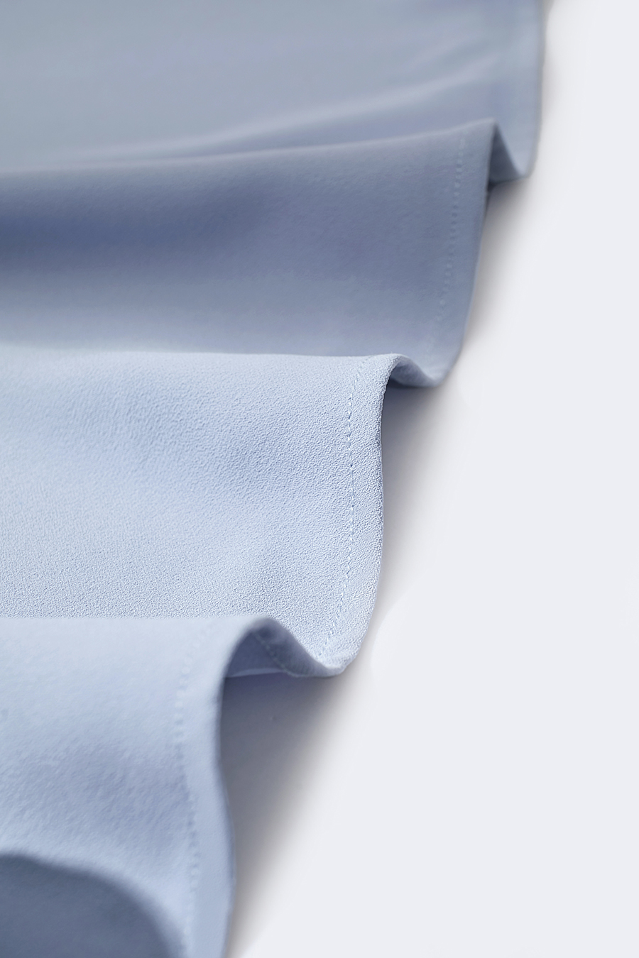 Pleated V-neck Tie Shirt