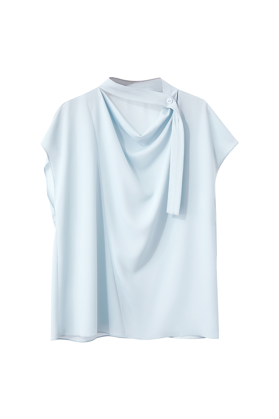 Imitation Acetate Cowl Neck Chiffon Blouse