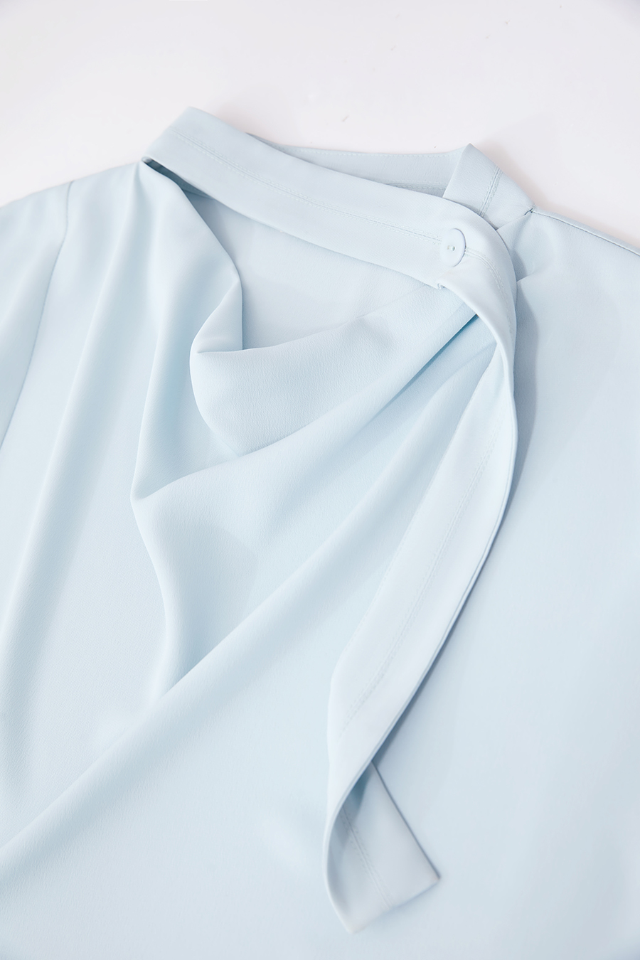 Imitation Acetate Cowl Neck Chiffon Blouse