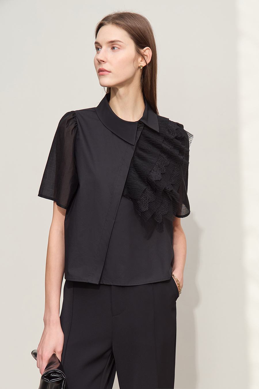 Cotton Tencel Splicing Shirt