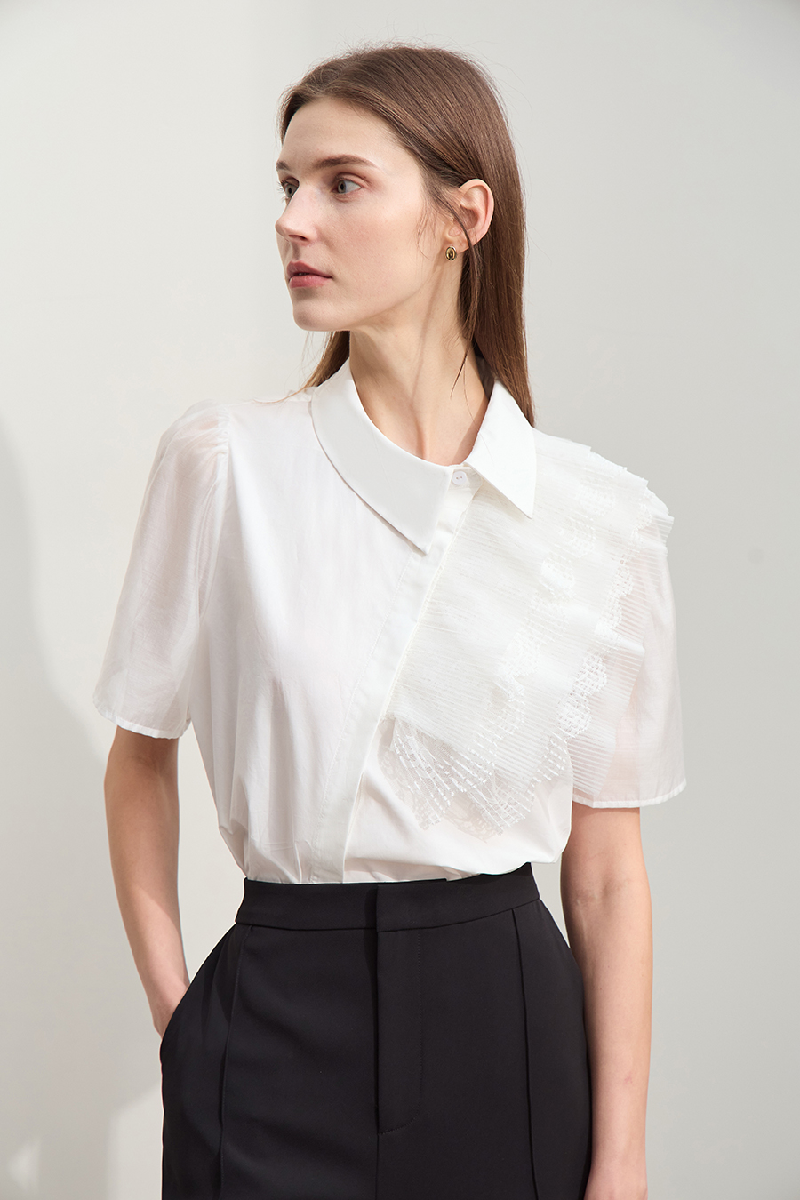 Cotton Tencel Splicing Shirt