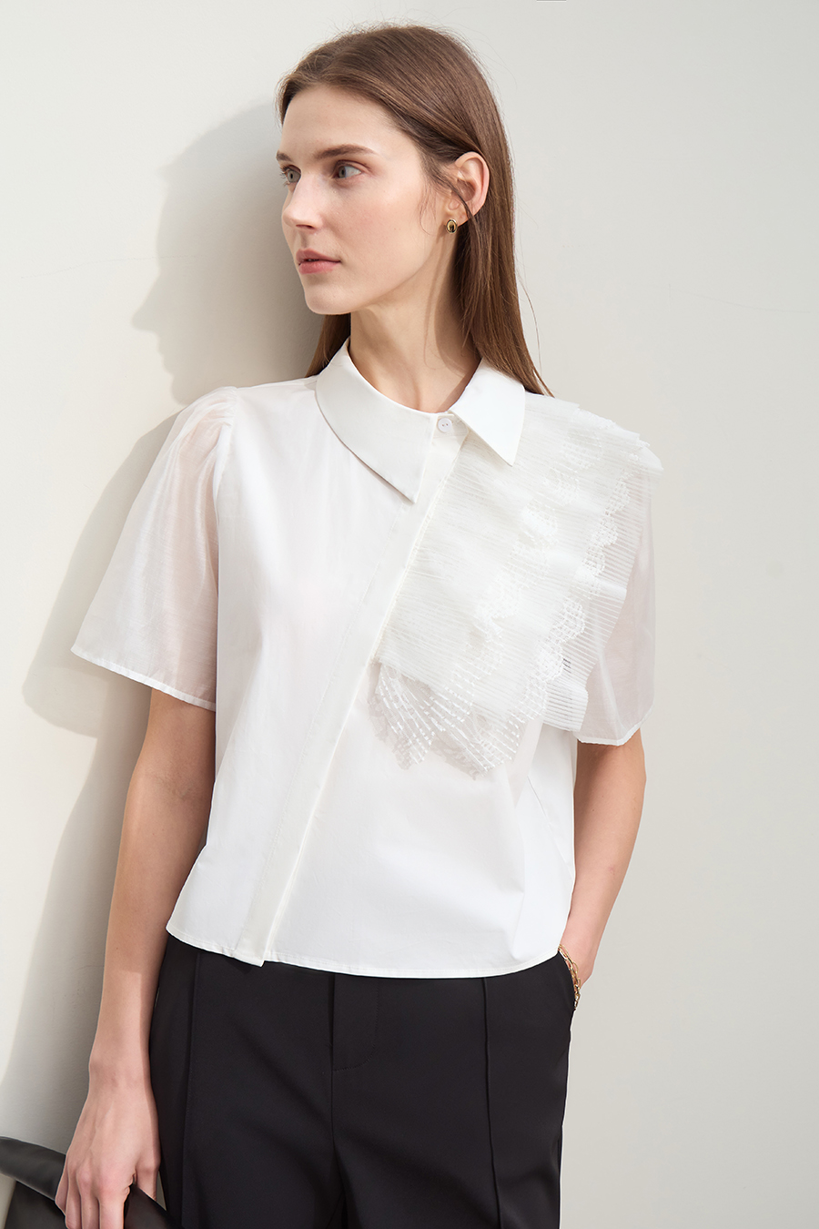Cotton Tencel Splicing Shirt