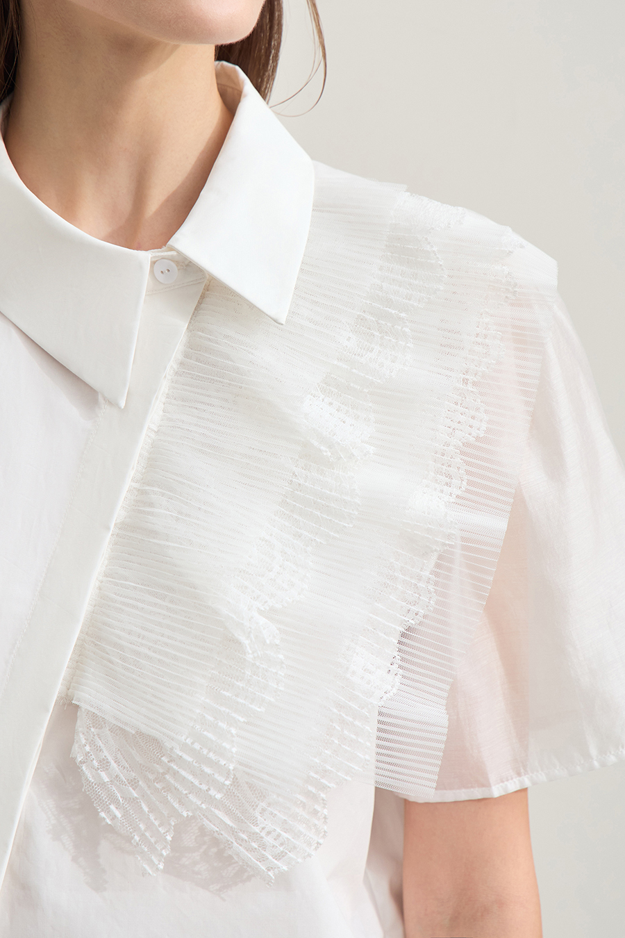 Cotton Tencel Splicing Shirt