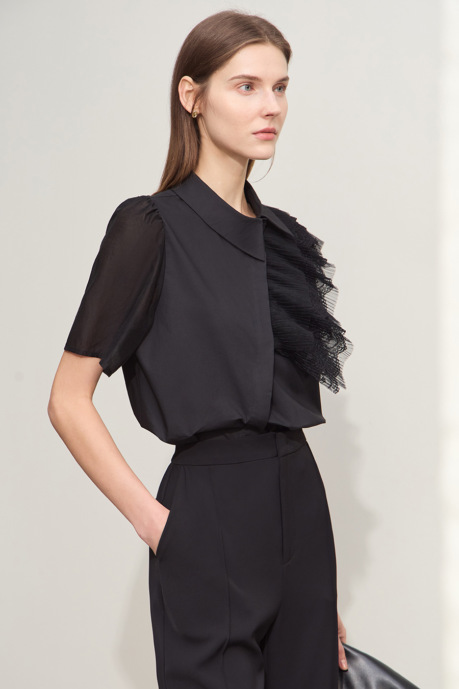 Cotton Tencel Splicing Shirt