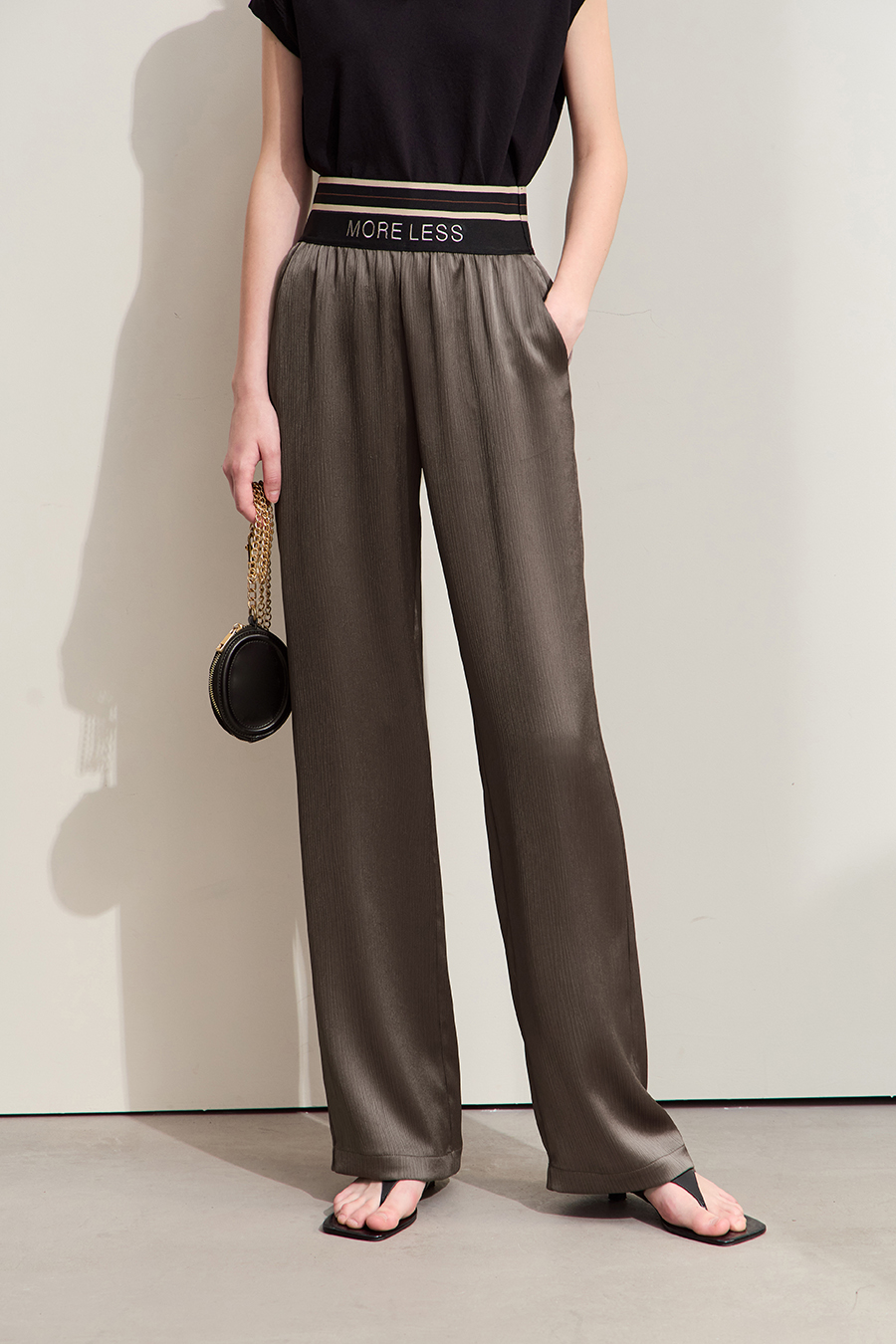 Satin Wide Leg Casual Pants