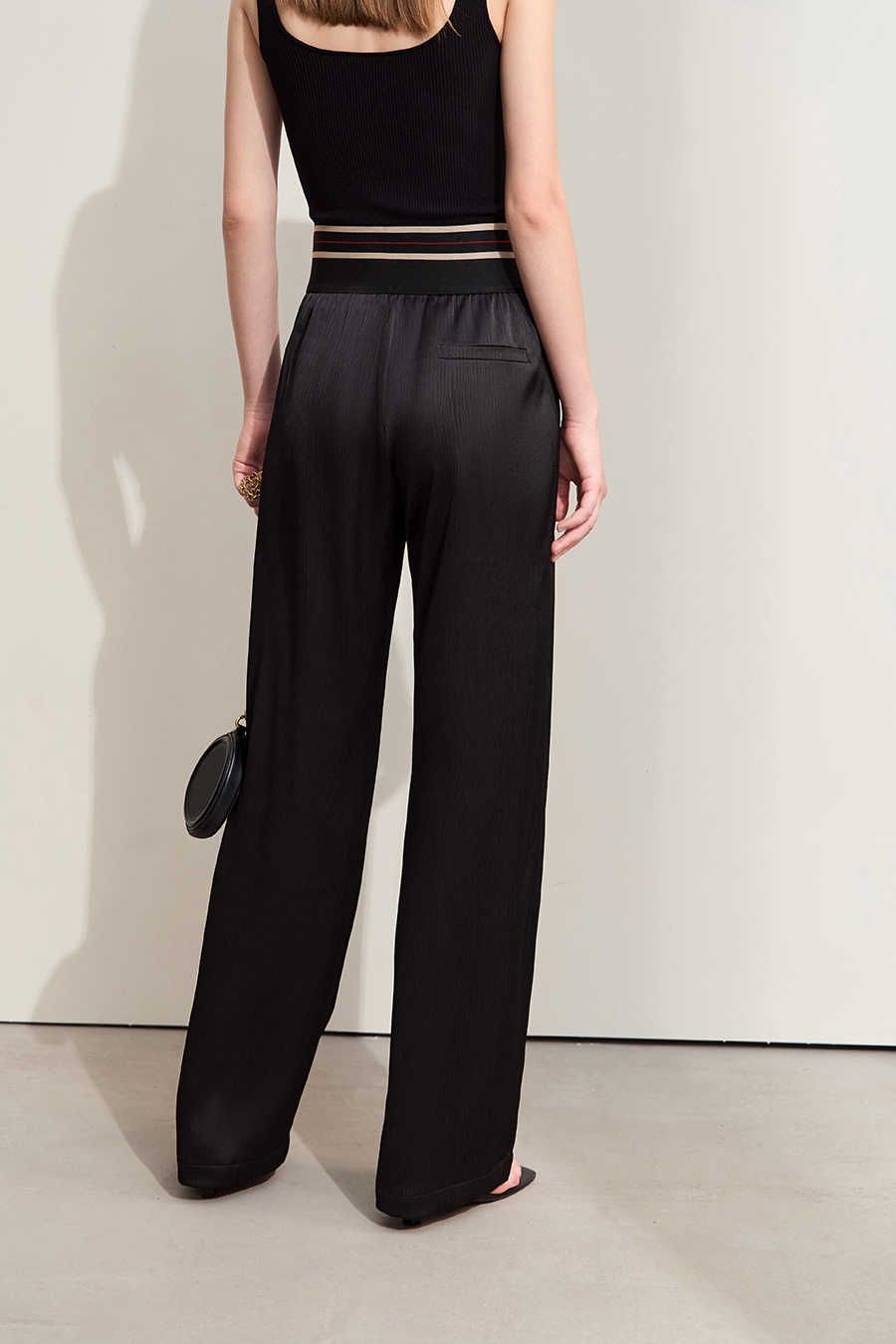 Satin Wide Leg Casual Pants