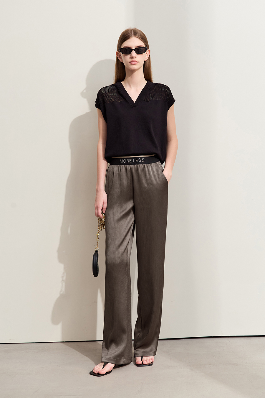 Satin Wide Leg Casual Pants