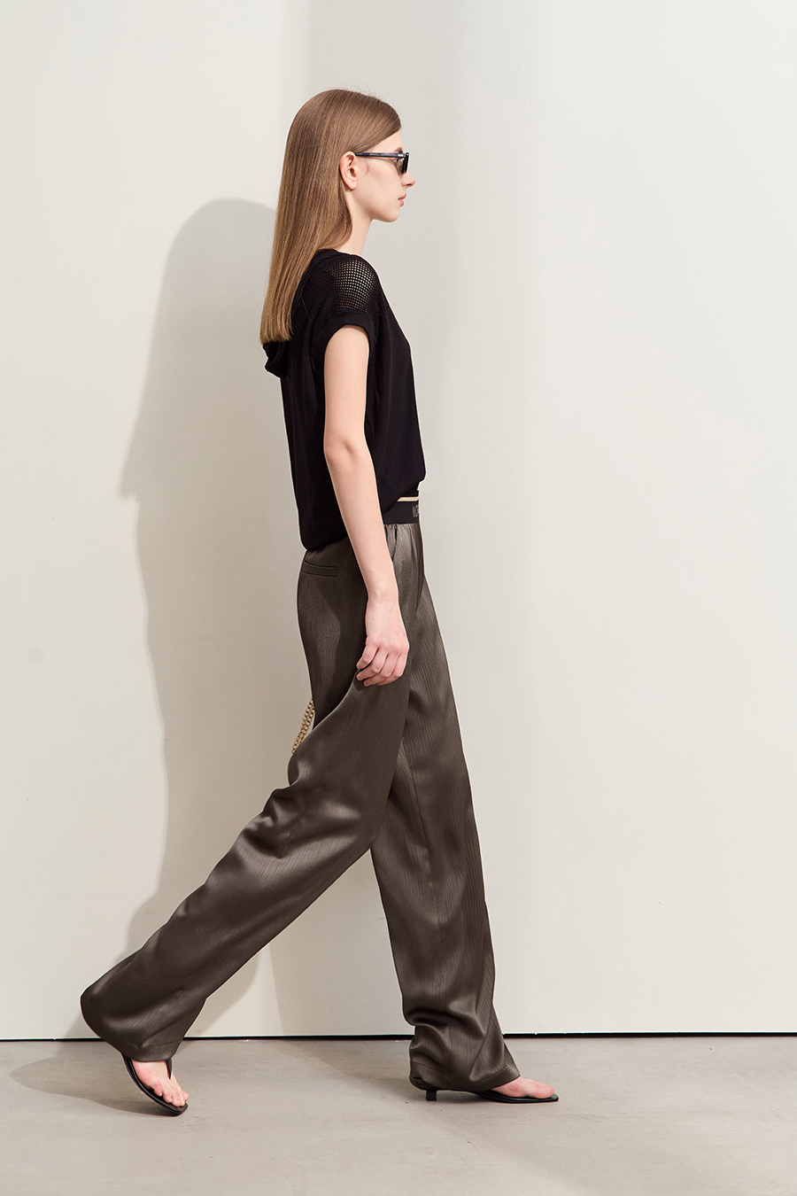 Satin Wide Leg Casual Pants